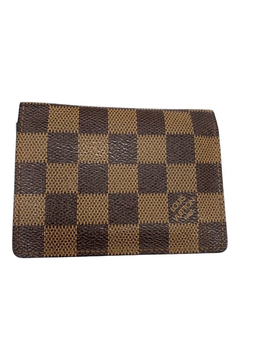 LOUIS VUITTON Porte Wallet de Cartes Vertical Damier Ebene Brown